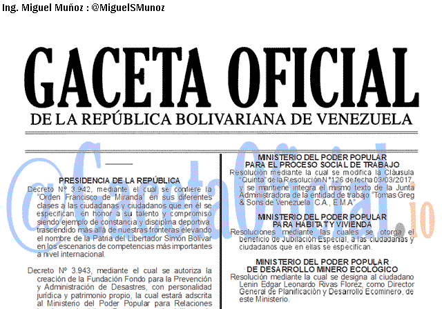 Gaceta Oficial 41690 del 8 agosto 2019 Gaceta Oficial 41690 del 8 agosto 2019