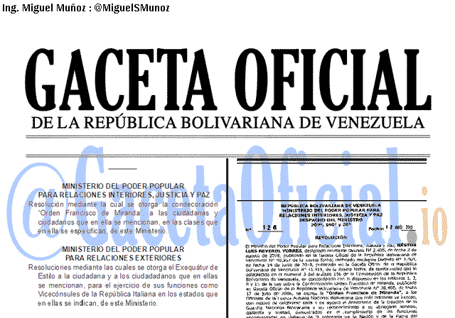 Gaceta Oficial 41693 del 13 agosto 2019 Gaceta Oficial 41693 del 13 agosto 2019
