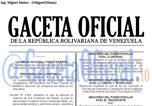 Gaceta Oficial 41696 del 16 agosto 2019 Gaceta Oficial 41696 del 16 agosto 2019