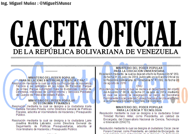 Gaceta Oficial 41723 del 24 septiembre 2019
