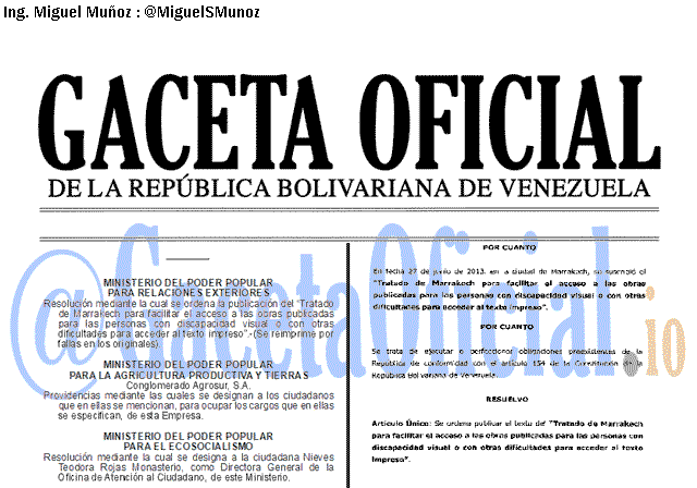 Gaceta Oficial 41725 del 26 septiembre 2019 Gaceta Oficial 41725 del 26 septiembre 2019