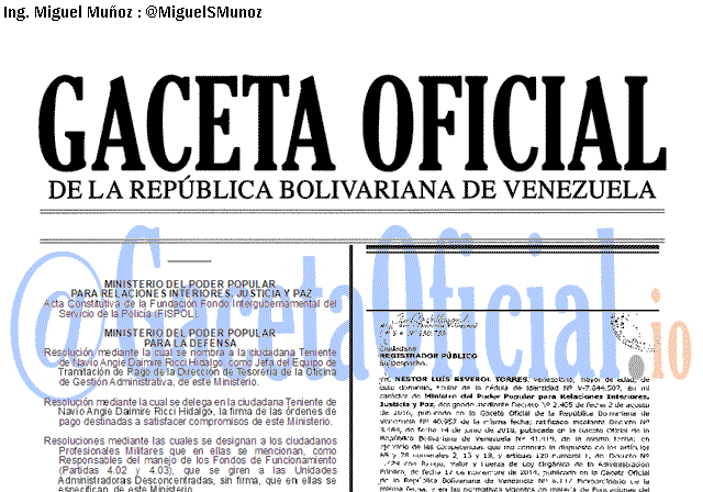 Gaceta Oficial 41735 del 10 Octubre 2019 Gaceta Oficial 41735 del 10 octubre 2019