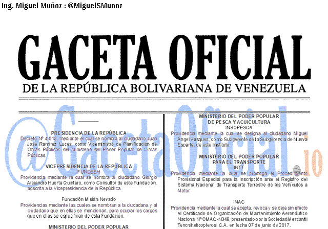 Gaceta Oficial 41743 del 22 Octubre 2019 Gaceta Oficial 41743 del 22 octubre 2019