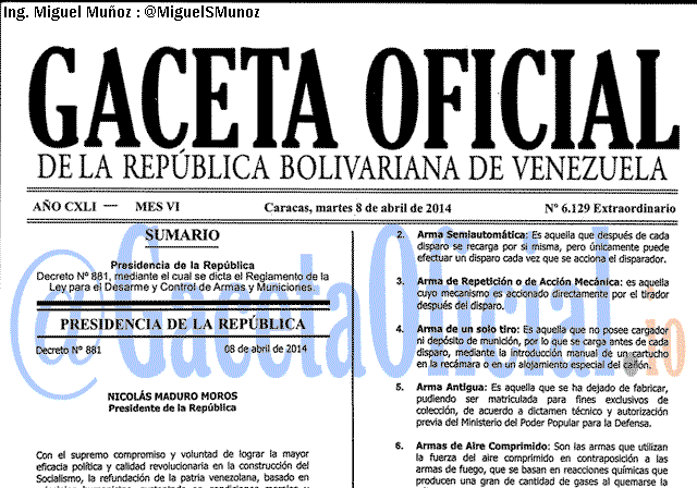 Gaceta Oficial 6129 del 8 Abril 2014