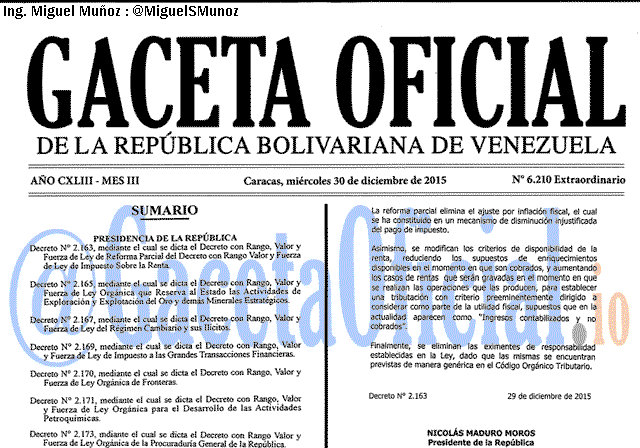 Gaceta Oficial 6210 del 30 diciembre 2015