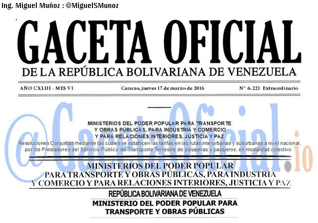 Gaceta Oficial 6221 del 17 marzo 2016