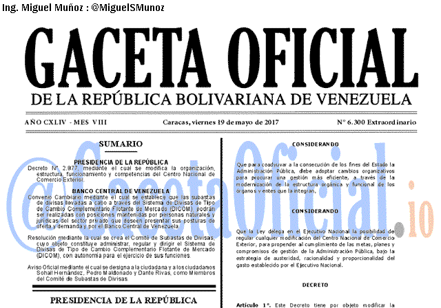Gaceta Oficial 6300 del 19 mayo 2017