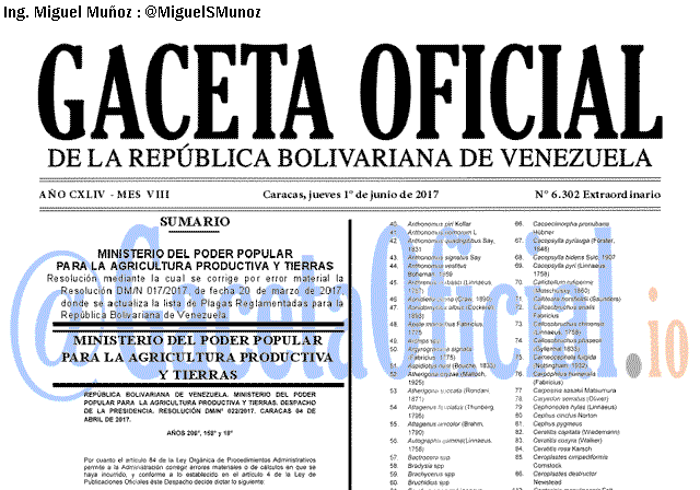 Gaceta Oficial 6302 del 1 junio 2017
