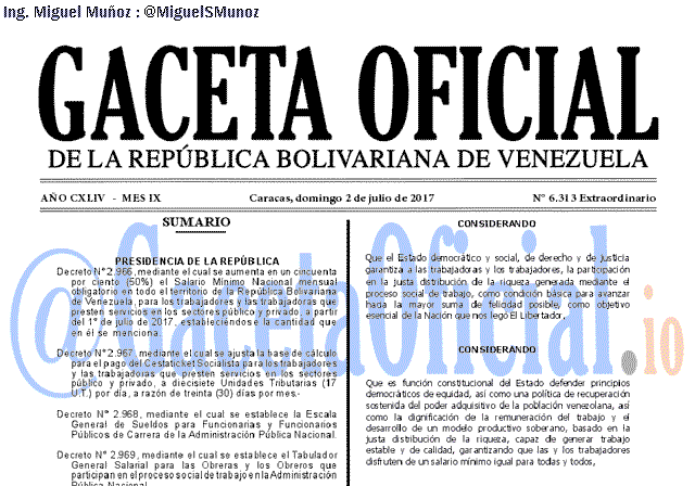 Gaceta Oficial 6313 del 2 julio 2017