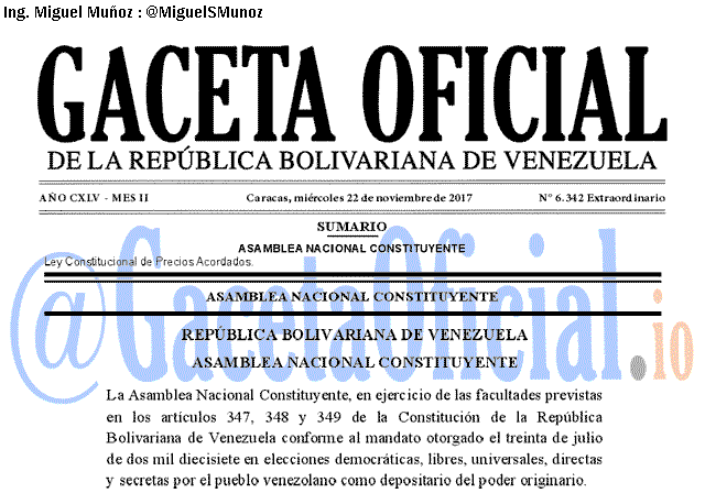 Gaceta Oficial 6342 del 22 noviembre 2017