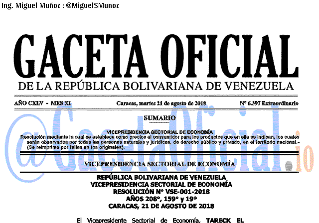 Gaceta Oficial 6397 del 21 Agosto 2018