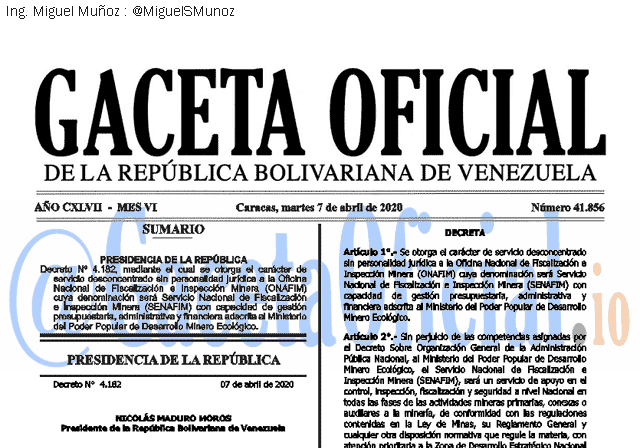 Gaceta Oficial 41856 del 7 abril 2020 Gaceta Oficial 41856 del 7 abril 2020