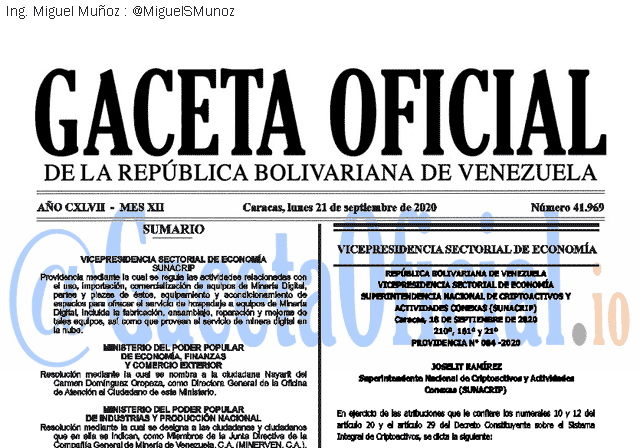 Gaceta Oficial 41969 del 21 septiembre 2020 Gaceta Oficial 41969 del 21 septiembre 2020