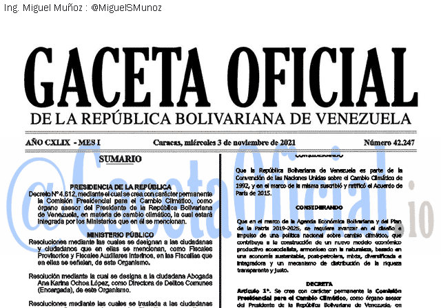 Gaceta Oficial 42247 del 03 noviembre 2021