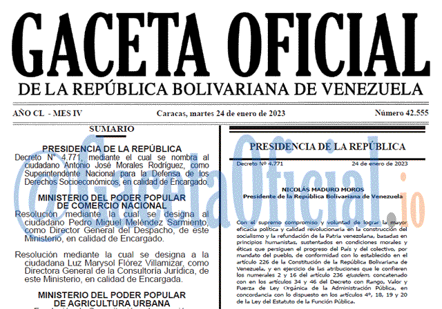 Gaceta Oficial, Gaceta 42555, Gaceta #42555, Gaceta Oficial Venezuela #425555