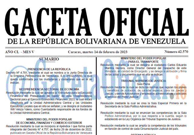 Gaceta Oficial, Gaceta 42570, Gaceta #42570, Gaceta Oficial Venezuela #42570