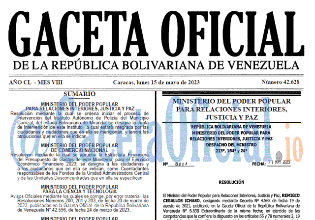 Gaceta Oficial, Gaceta 42628, Gaceta 42628 HD, Gaceta #42628, Gaceta Oficial Venezuela #42628