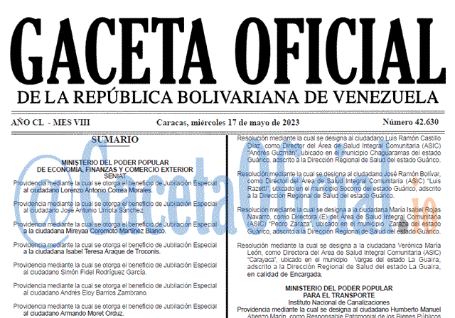 Gaceta Oficial, Gaceta 42630, Gaceta 42630 HD, Gaceta #42630, Gaceta Oficial Venezuela #42630