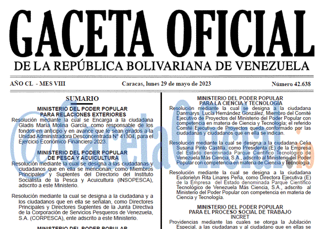 Gaceta Oficial, Gaceta 42638, Gaceta 42638 HD, Gaceta #42638, Gaceta Oficial Venezuela #42638