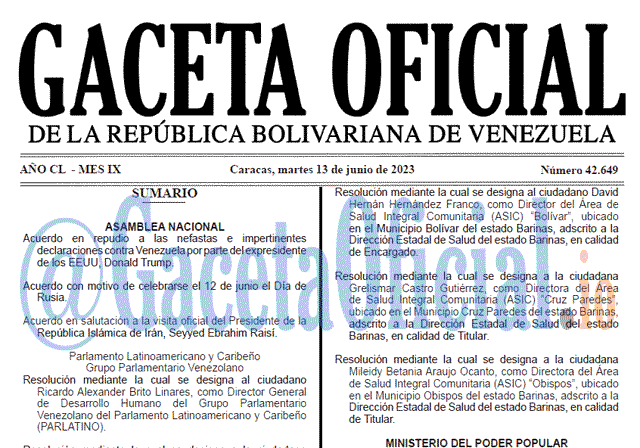 Gaceta Oficial, Gaceta 42649, Gaceta 42649 HD, Gaceta #42649, Gaceta Oficial Venezuela #42649