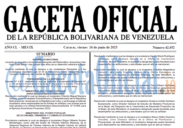 Gaceta Oficial, Gaceta 42652, Gaceta 42652 HD, Gaceta #42652, Gaceta Oficial Venezuela #42652