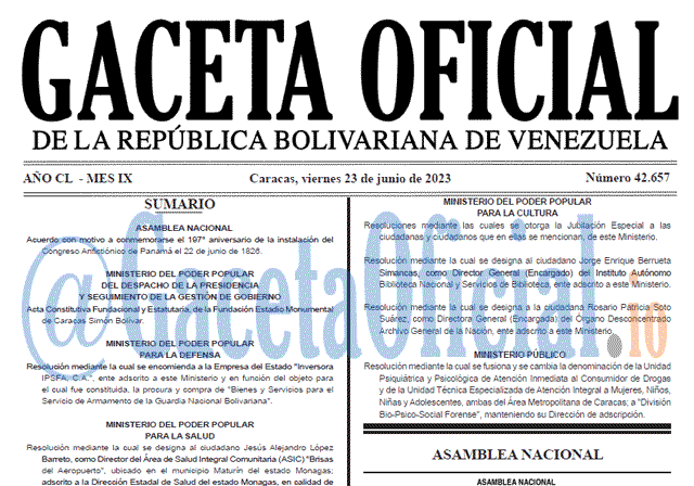 Gaceta Oficial, Gaceta 42657, Gaceta 42657 HD, Gaceta #42657, Gaceta Oficial Venezuela #42657