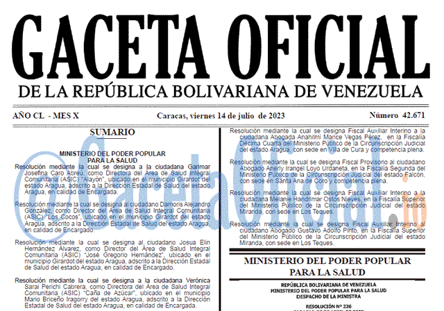 Gaceta Oficial, Gaceta 42671, Gaceta 42671 HD, Gaceta #42671, Gaceta Oficial Venezuela #42671