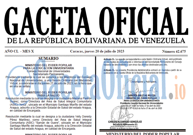 Gaceta Oficial, Gaceta 42675, Gaceta 42675 HD, Gaceta #42675, Gaceta Oficial Venezuela #42675