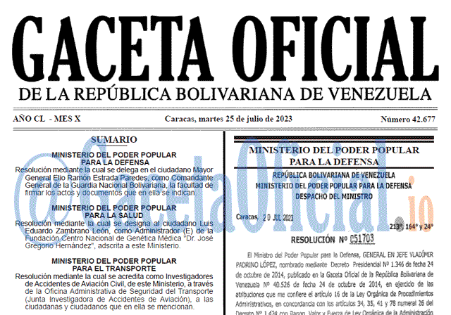 Gaceta Oficial, Gaceta 42677, Gaceta 42677 HD, Gaceta #42677, Gaceta Oficial Venezuela #42677