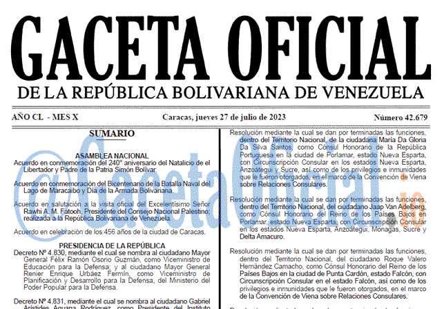 Gaceta Oficial, Gaceta 42679, Gaceta 42679 HD, Gaceta #42679, Gaceta Oficial Venezuela #42679