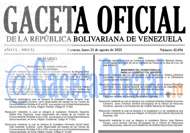 Gaceta Oficial, Gaceta 42696, Gaceta 42696 HD, Gaceta #42696, Gaceta Oficial Venezuela #42696