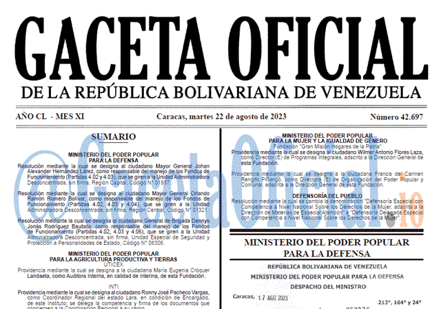 Gaceta Oficial, Gaceta 42697, Gaceta 42697 HD, Gaceta #42697, Gaceta Oficial Venezuela #42697