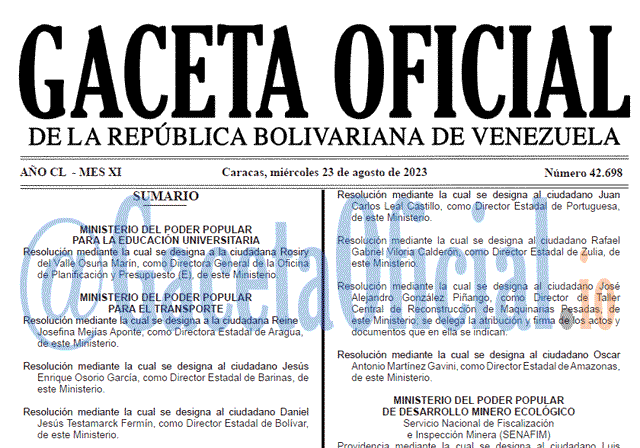 Gaceta Oficial, Gaceta 42698, Gaceta 42698 HD, Gaceta #42698, Gaceta Oficial Venezuela #42698