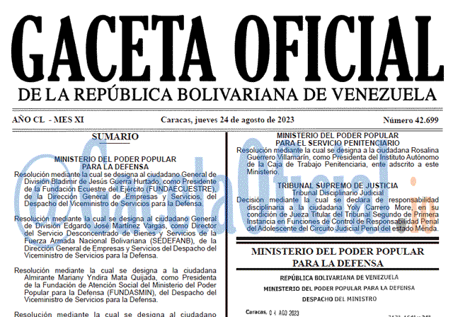 Gaceta Oficial, Gaceta 42699, Gaceta 42699 HD, Gaceta #42699, Gaceta Oficial Venezuela #42699