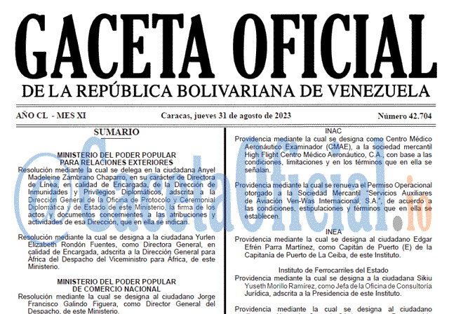 Gaceta Oficial, Gaceta 42704, Gaceta 42704 HD, Gaceta #42704, Gaceta Oficial Venezuela #42704