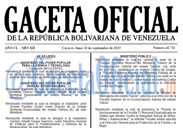 Gaceta Oficial, Gaceta 42711, Gaceta 42711 HD, Gaceta #42711, Gaceta Oficial Venezuela #42711
