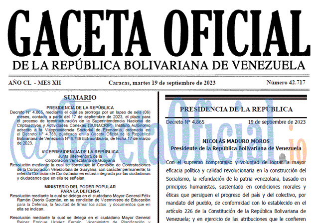 Gaceta Oficial, Gaceta 42717, Gaceta 42717 HD, Gaceta #42717, Gaceta Oficial Venezuela #42717