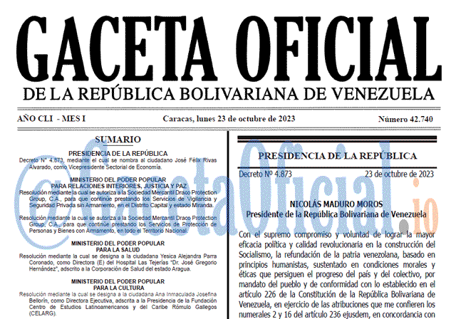 Venezuela Gaceta Oficial 42740 del 23 Octubre 2023 Gaceta Oficial, Gaceta 42740, Gaceta 42740 HD, Gaceta #42740, Gaceta Oficial Venezuela #42740
