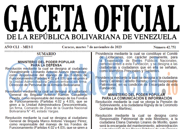 Gaceta Oficial, Gaceta 42751, Gaceta 42751 HD, Gaceta #42751, Gaceta Oficial Venezuela #42751