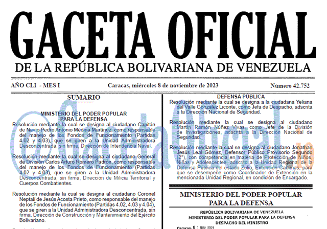 Gaceta Oficial, Gaceta 42752, Gaceta 42752 HD, Gaceta #42752, Gaceta Oficial Venezuela #42752