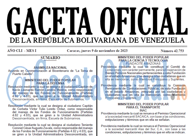 Gaceta Oficial, Gaceta 42753, Gaceta 42753 HD, Gaceta #42753, Gaceta Oficial Venezuela #42753