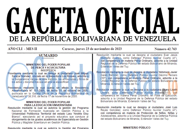 Gaceta Oficial, Gaceta 42763, Gaceta 42763 HD, Gaceta #42763, Gaceta Oficial Venezuela #42763