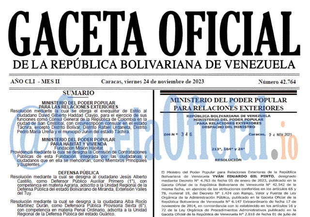 Gaceta Oficial, Gaceta 42764, Gaceta 42764 HD, Gaceta #42764, Gaceta Oficial Venezuela #42764