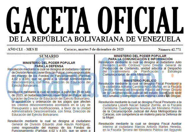 Gaceta Oficial, Gaceta 42771, Gaceta 42771 HD, Gaceta #42771, Gaceta Oficial Venezuela #42771