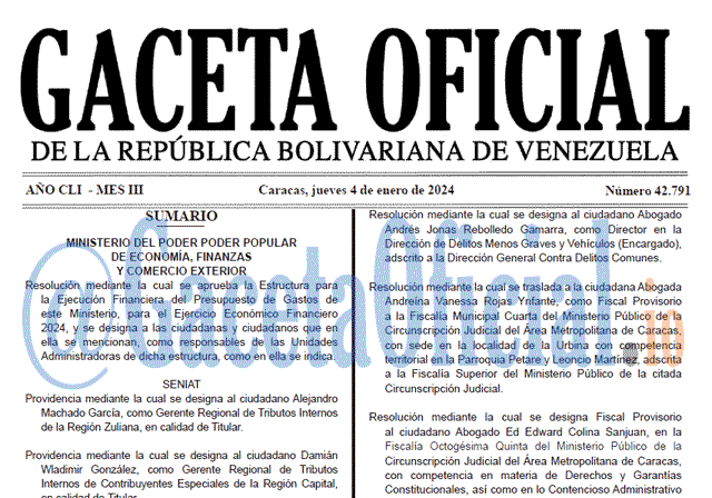 Gaceta Oficial, Gaceta 42791, Gaceta 42791 HD, Gaceta #42791, Gaceta Oficial Venezuela #42791