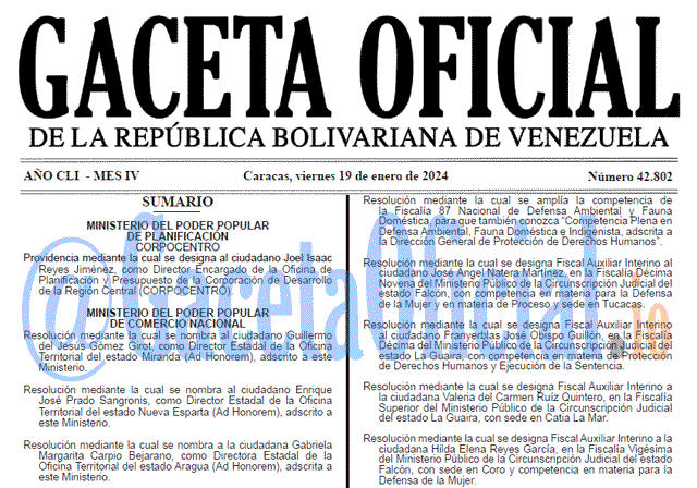 Venezuela Gaceta Oficial 42802 del 19 enero 2024 Gaceta Oficial, Gaceta 42802, Gaceta 42802 HD, Gaceta #42802, Gaceta Oficial Venezuela #42802