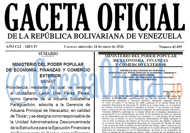 Gaceta Oficial, Gaceta 42805, Gaceta 42805 HD, Gaceta #42805, Gaceta Oficial Venezuela #42805