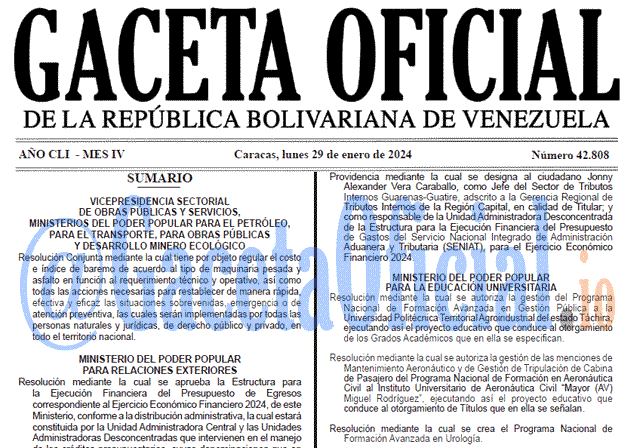 Gaceta Oficial, Gaceta 42808, Gaceta 42808 HD, Gaceta #42808, Gaceta Oficial Venezuela #42808