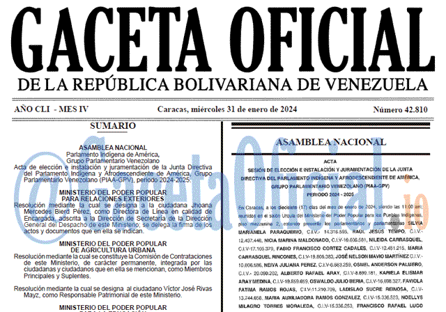 Gaceta Oficial, Gaceta 42810, Gaceta 42810 HD, Gaceta #42810, Gaceta Oficial Venezuela #42810