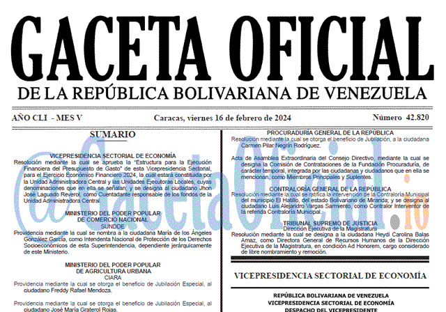 Gaceta Oficial, Gaceta 42820, Gaceta 42820 HD, Gaceta #42820, Gaceta Oficial Venezuela #42820